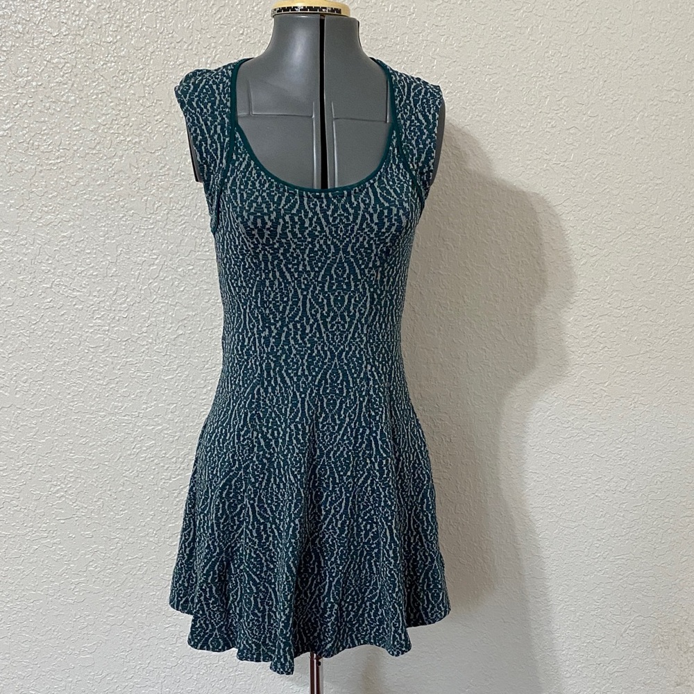 Silence + Noise Teal and White Mini Dress